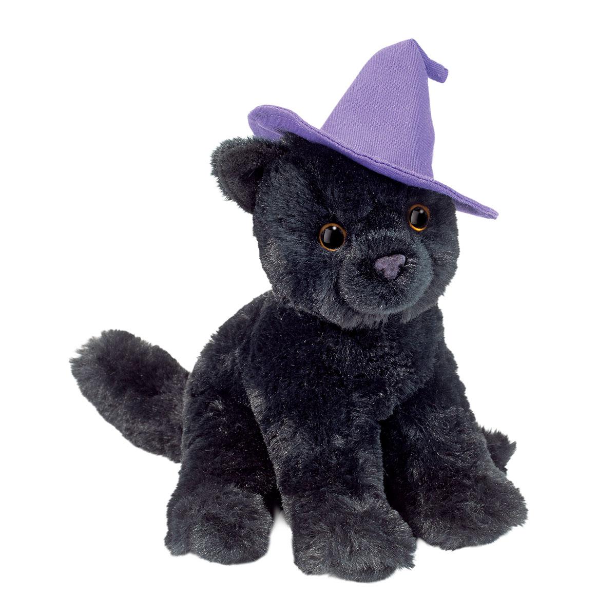 15660.jpg Mini Halloween Soft Cat with Hat - Image 1